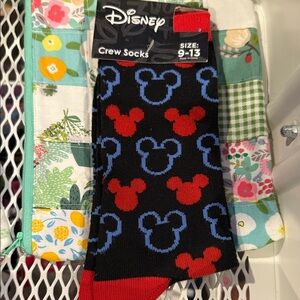 Disney Black Socks with Red and Blue Mickey Mouse
